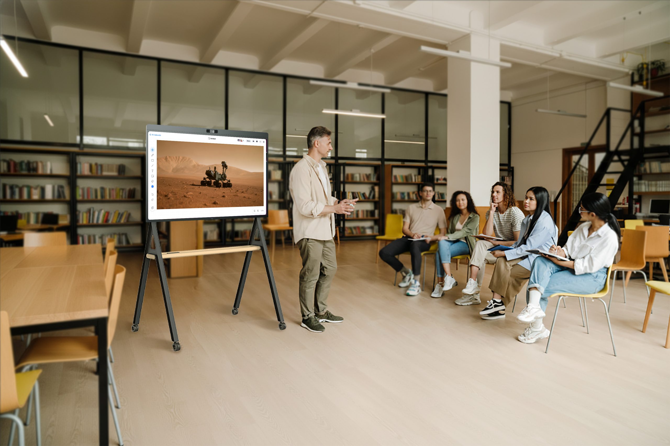 DTEN Onboard in classroom for hybrid learning